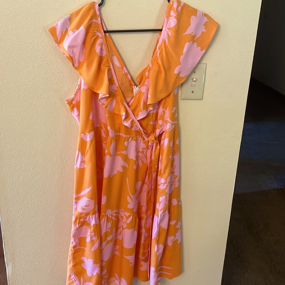 Beachside dress XL orange and pink dress NEW with tags
